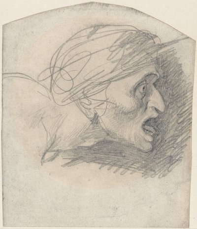 Profile of a Grotesque Head Facing Right by George Romney
